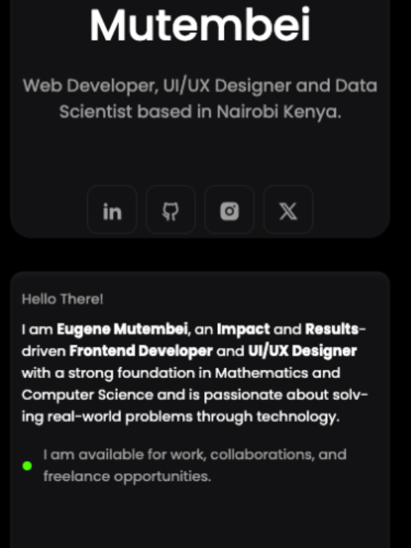 Personal Portfolio — Web Design & Development project preview by Technetium Kenya