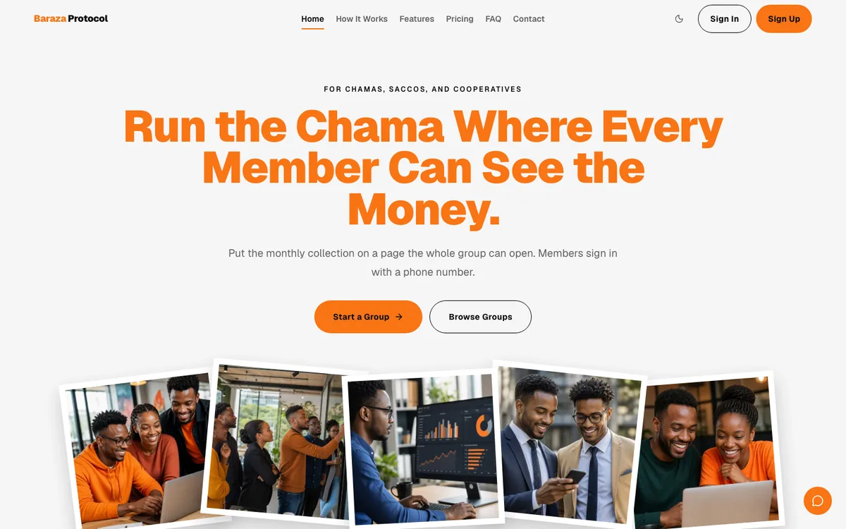 Baraza Protocol website preview by Technetium Kenya