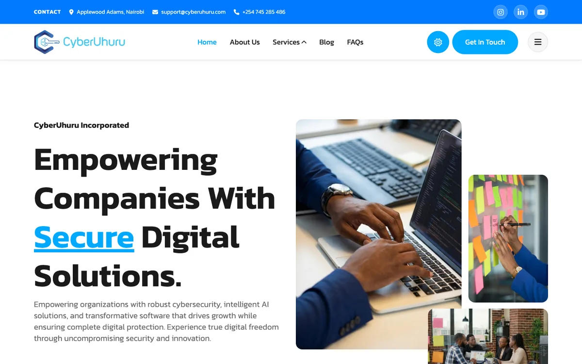 CyberUhuru website preview by Technetium Kenya